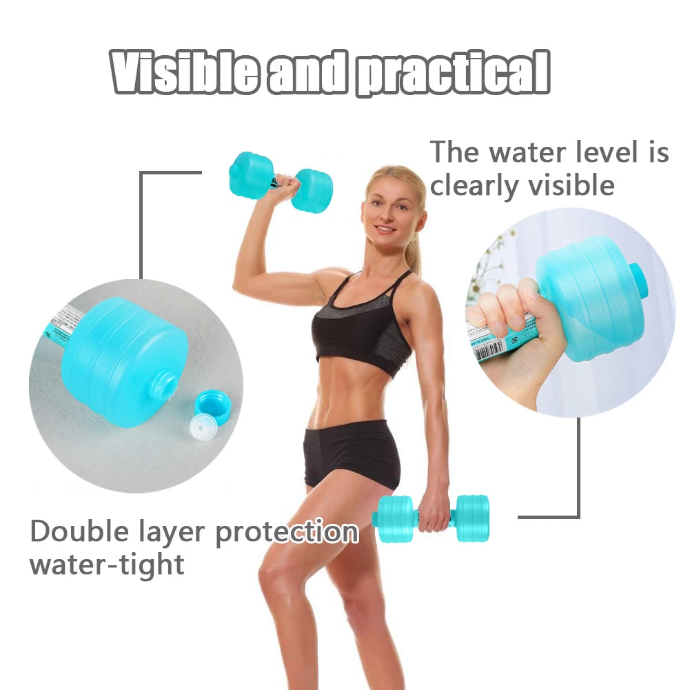 Water-filled Dumbbells Portable Dumbbell Sports Water Bottle for Arm Strength Training Home Gym Fitness