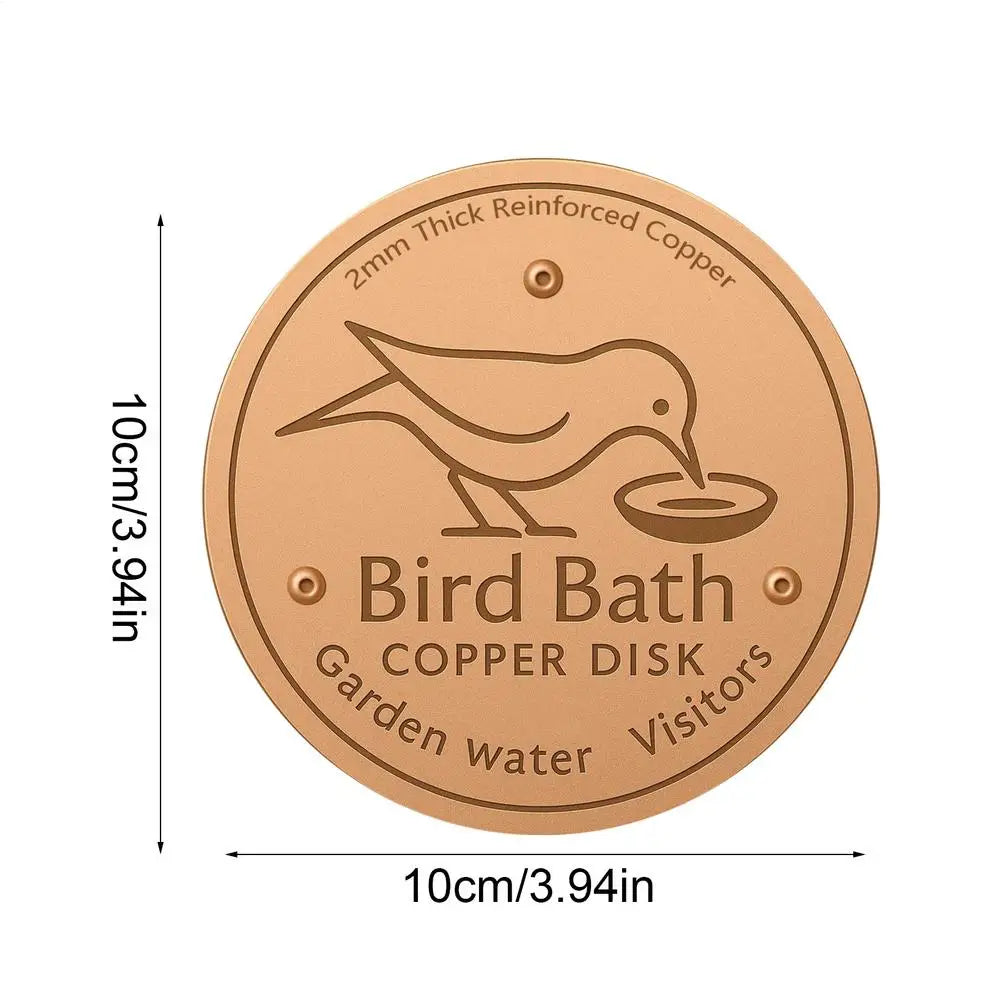 Bird Bath Copper Disk bird bath purification tray Metal Cleaner Disks Feeder Accessories For Water Bowl