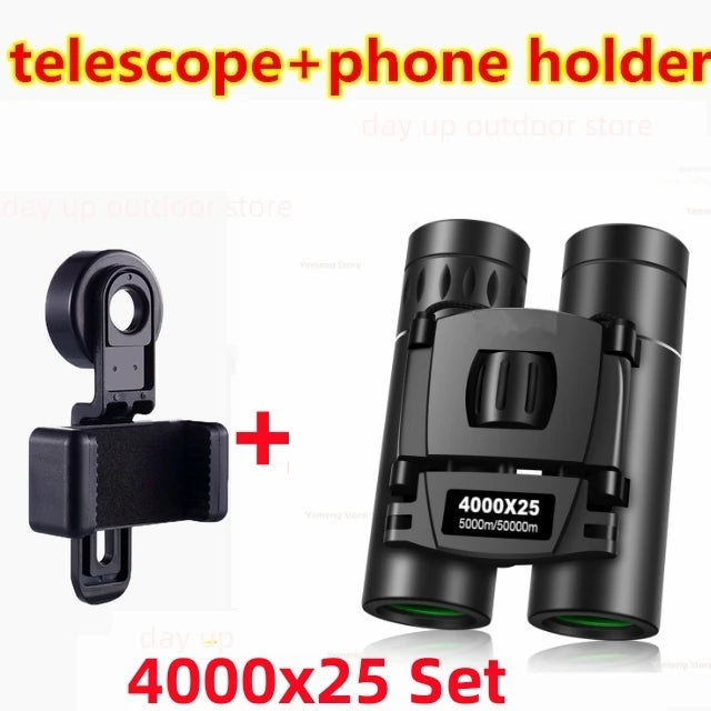 9000x25 HD Zoom Portable Powerful Binoculars Long Range BAK4 Telescope Jumelles Folding Optics for Outdoor Hunting Camping