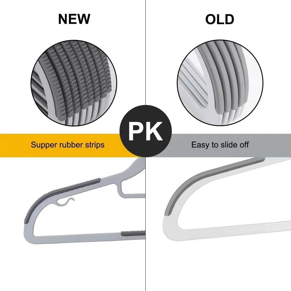 1-50pcs Household Clothing Storage Anti Slip, Scratch Resistant, Shoulder Corner Drying Rack Heavy Duty Standard Plastic Hangers