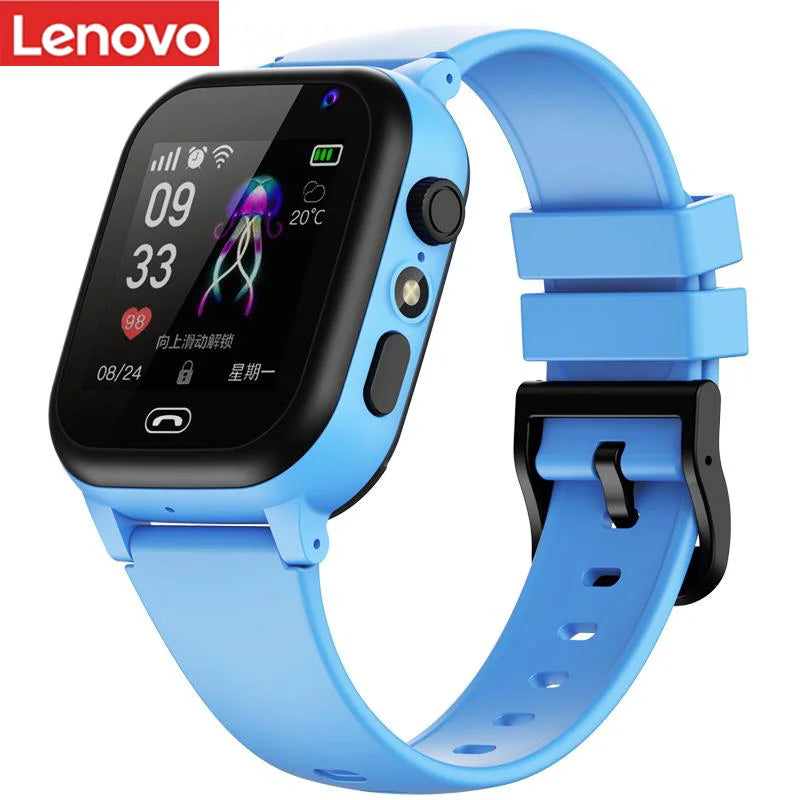 Lenovo Kids 4G Smart Watch WIFI SOS GPS Location Video Call Sim Card  Camera With Light Touch-screen Waterproof Watch For Kids