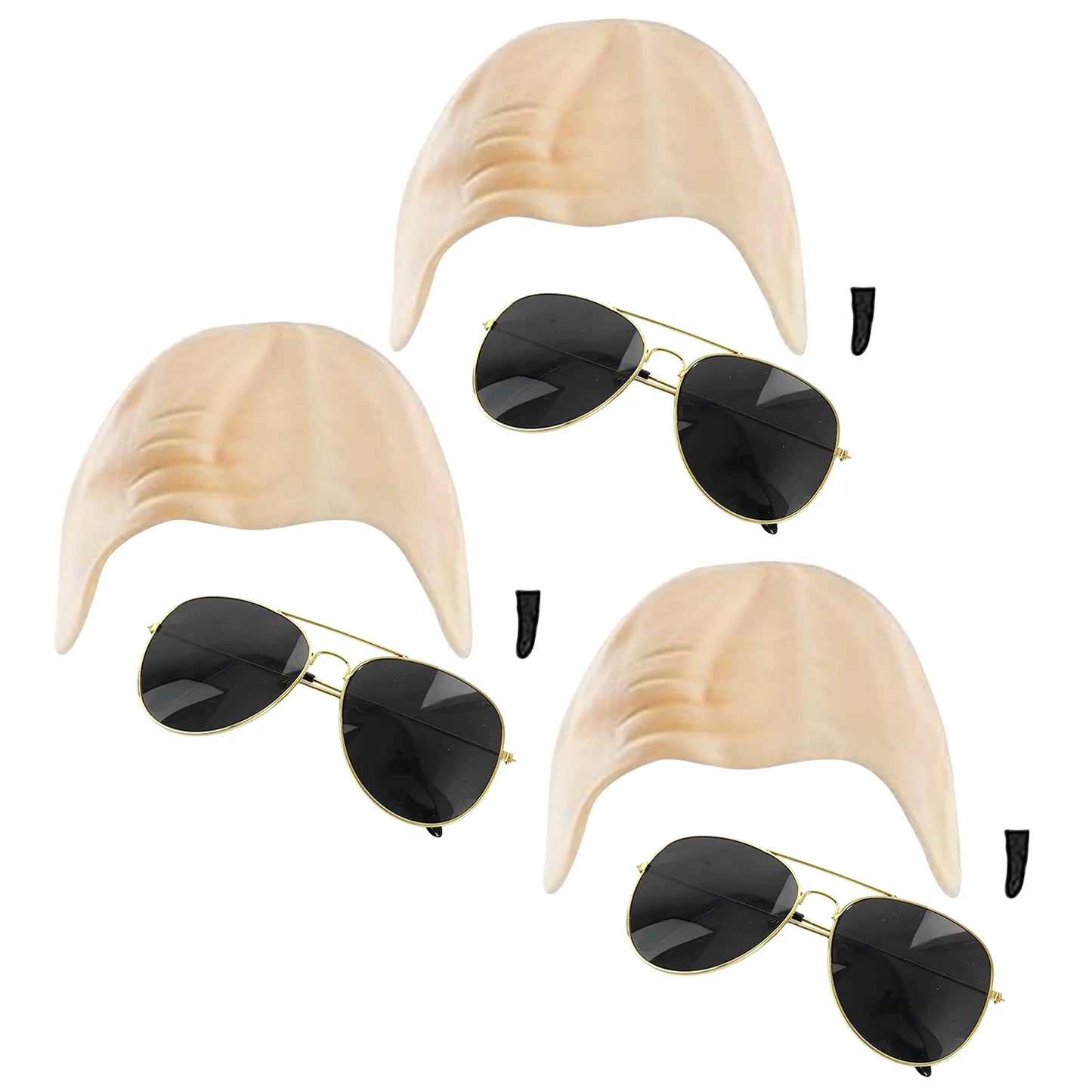 Cosplay Costume Accessory Set With Nude Latex Bald Cap/Sunglasses/Black Souls Patch Funny Singers Rapper Fancys Dress For Adults