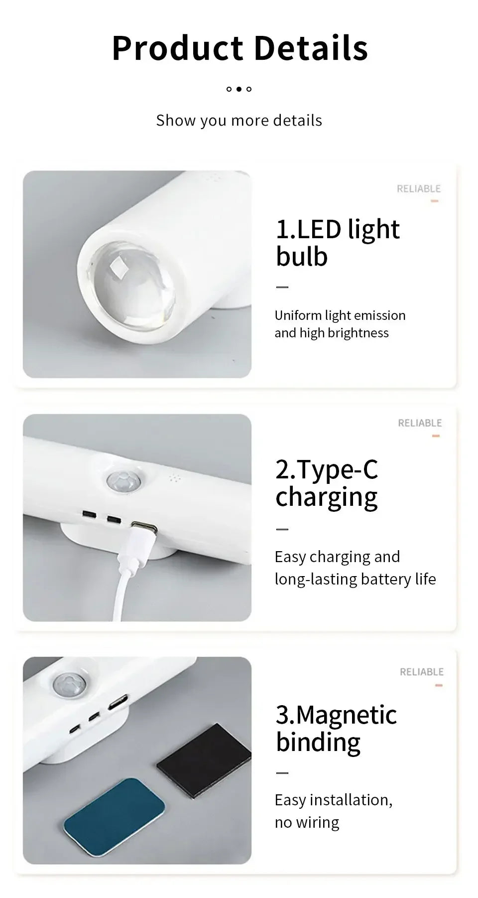LED Night Light with Motion Sensor Wall Lamp Rechargeable RGB Gradient Ambient Night Lights Magnetic Sunset Lamp Room Decoration