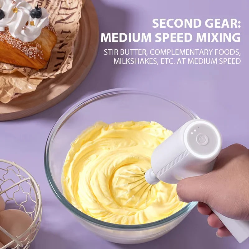 Handheld Electric Egg Beater Wireless Rechargeable Milk Frother Coffee Drink Mixer Milk Foamer Kitchen Tool For Cakes