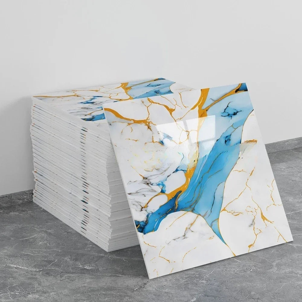Waterproof Peel and Stick Marble Wall Tiles11.8x11.8 in Self Adhesive PVC Panels for Bathroom Kitchen and Living Room