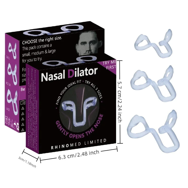 3 Sizes Silicone Anti Snoring Nose Clip Elastic Nasal Dilator for Better Sleep Improved Airflow Travel Home Use Comfort