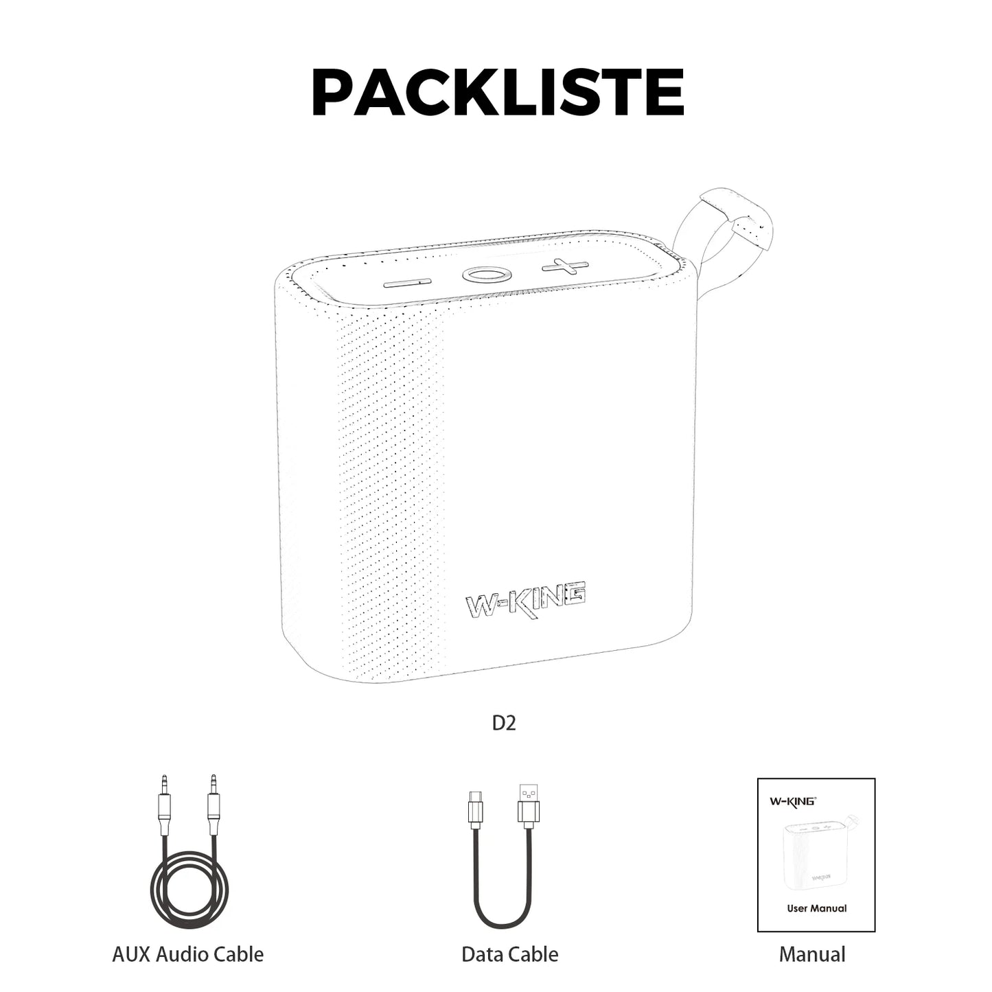 W-KING Portable Wireless Bluetooth Speaker, 6W Deep Bass Sound, IPX7 Waterproof, 10H Playtime, TWS/FM/TF/AUX, Handsfree Call