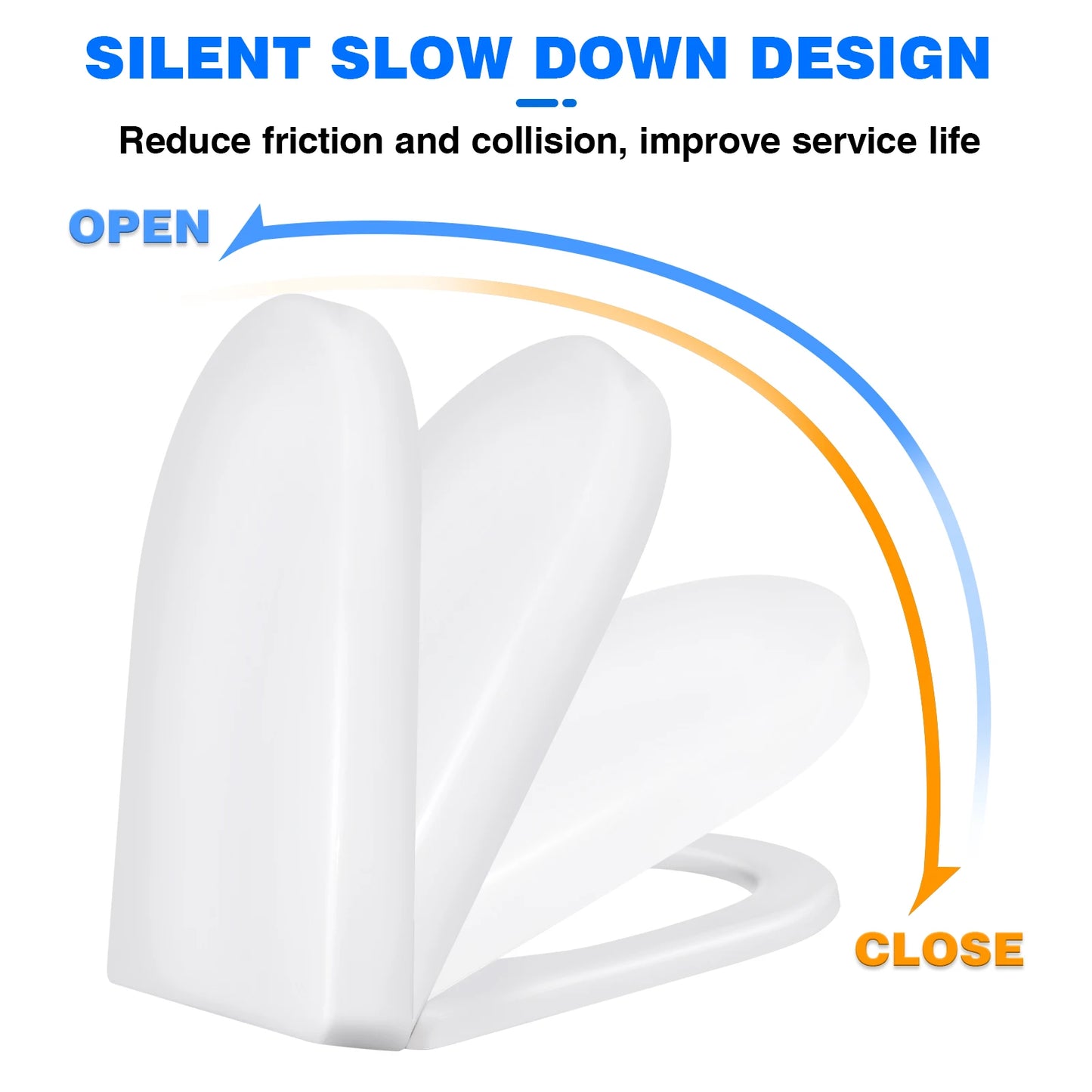 DayPlus Toilet Seat, Soft Close Toilet Seats White with Quick Release, Sturdy Duroplastic Anti-Bacterial Toilet Lid WC Seats