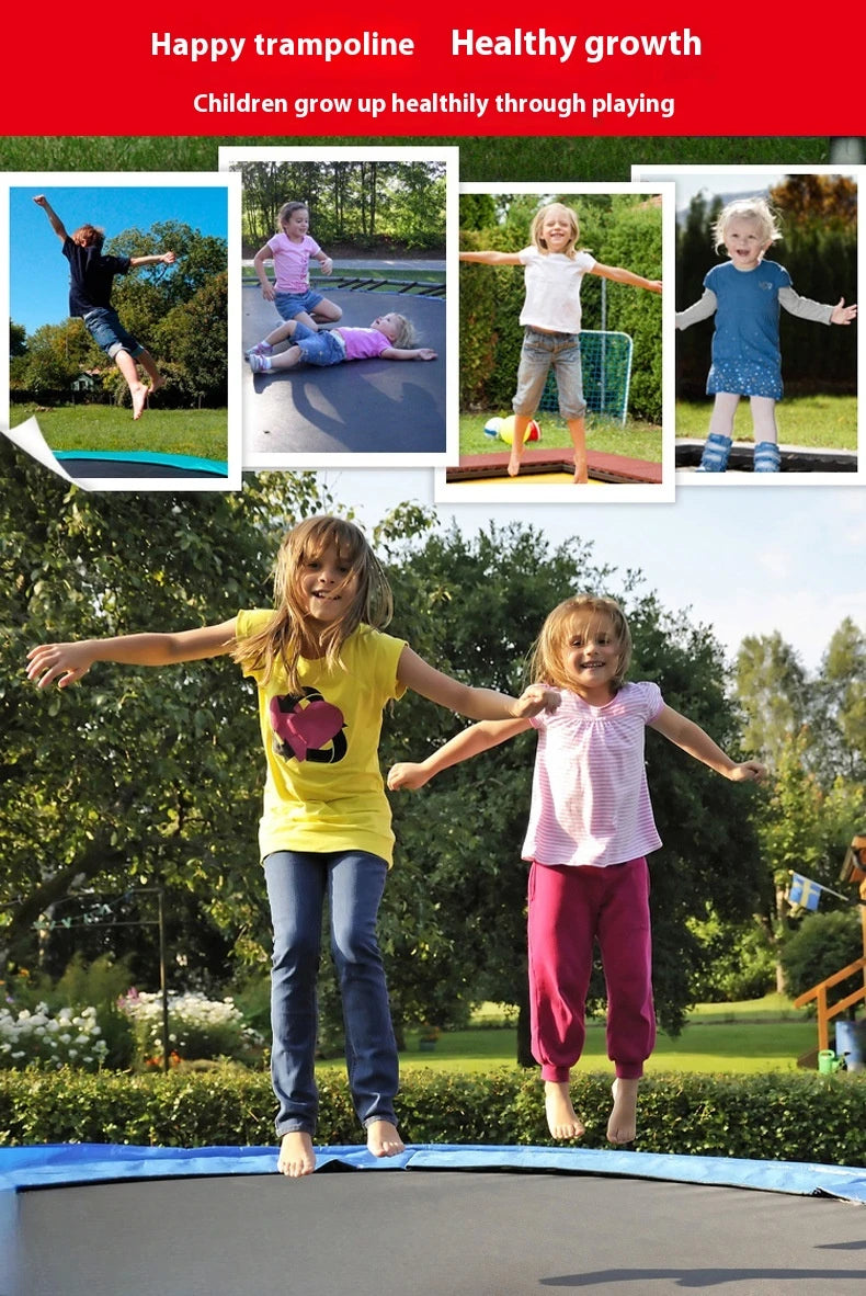 Outdoor Large Folding Trampoline with Safety Net Adult Coil Spring Bed Commercial Children Trampoline