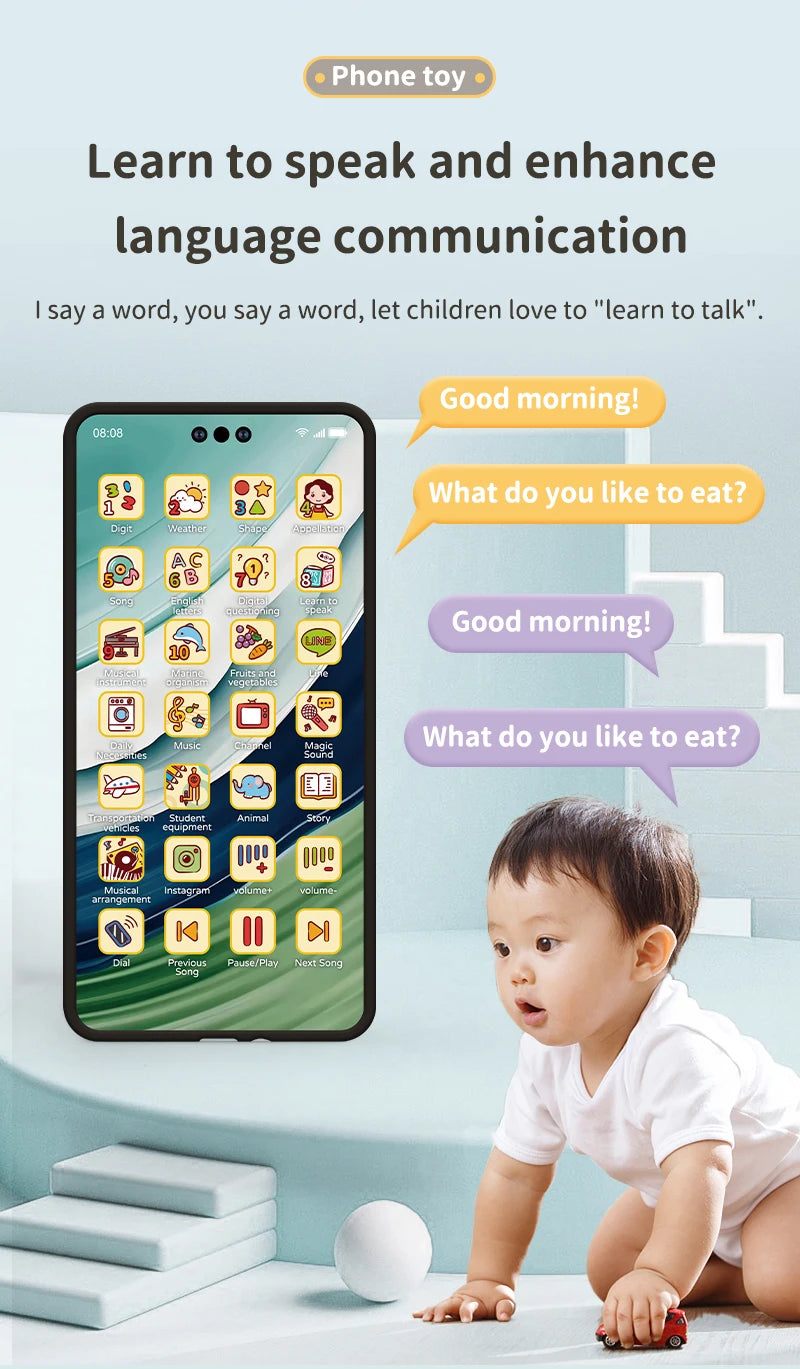 Toy Cell Phone Educational Toys Cellphone Baby Kid Educational Toy Phone Mobile Phone Model Toy for Children Birthday Xmas Gift