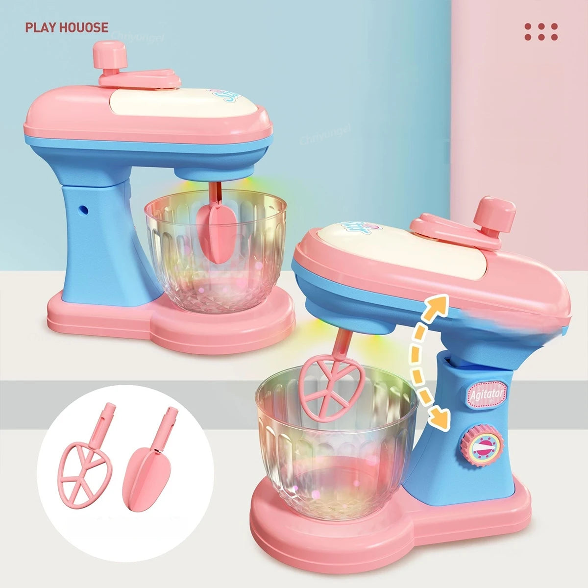 Pretend Play Toy Mini Kitchen Appliances Set for Toddlers Air Fryer Washing Mixer Educational Toys Gift for Kids Girls Boys