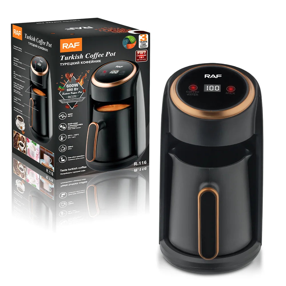 Automatic Turkish Coffee Machine Cordless Electric Pot Portable Travel 600W Coffee Maker 220V