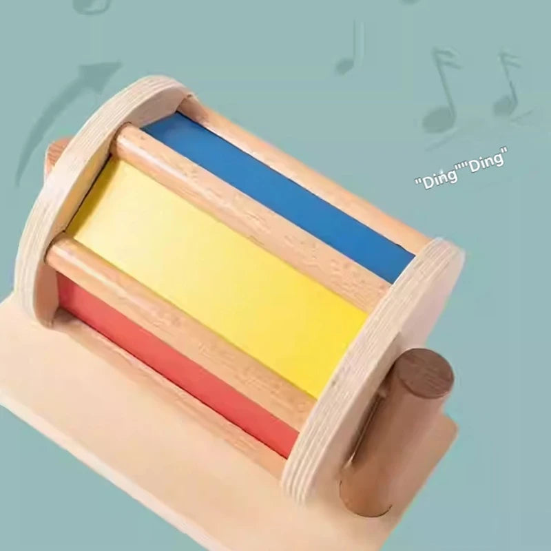 Montessori teaching AIDS,spning drum rotating rainbow, baby intelligence, baby children's toys, early education Montessori toy