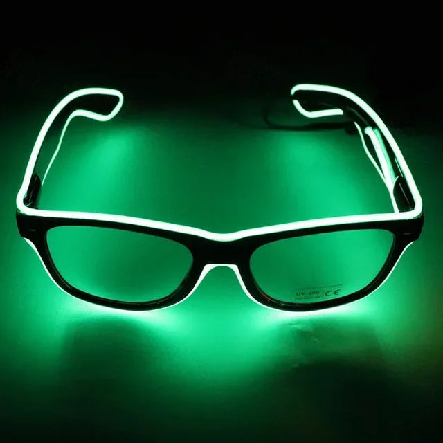 New Cool Flashing Glasses EL Wire LED Glasses Glowing Party Supplies Lighting Gift Bright Light Festival Party Glow Sunglasses