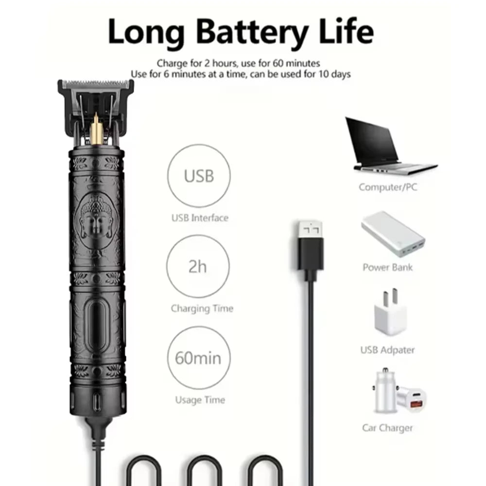 HIENA Electric Hair Clipper Set Portable Cordless Beard Trimmer Rechargeable Powerful Hair Cutting Machine Men's Hair Cutters