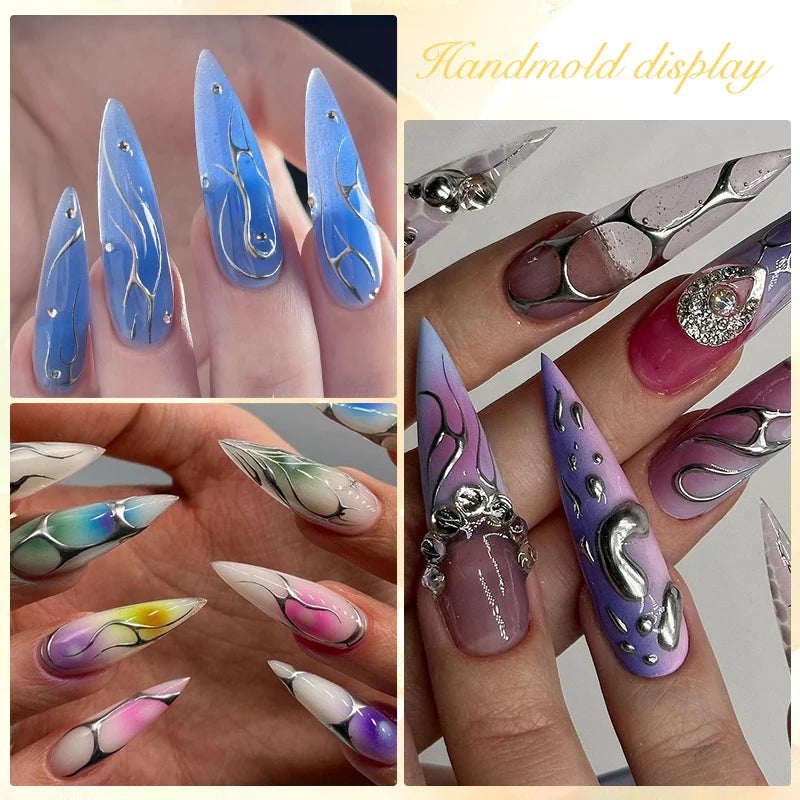 Mtssii 5 in 1 Glue Gel Reinforcement Gel No Wipe Top Coat Nail Art Soak Off UV Gel Varnish 3D Chrome Design Diamond Gel Gel