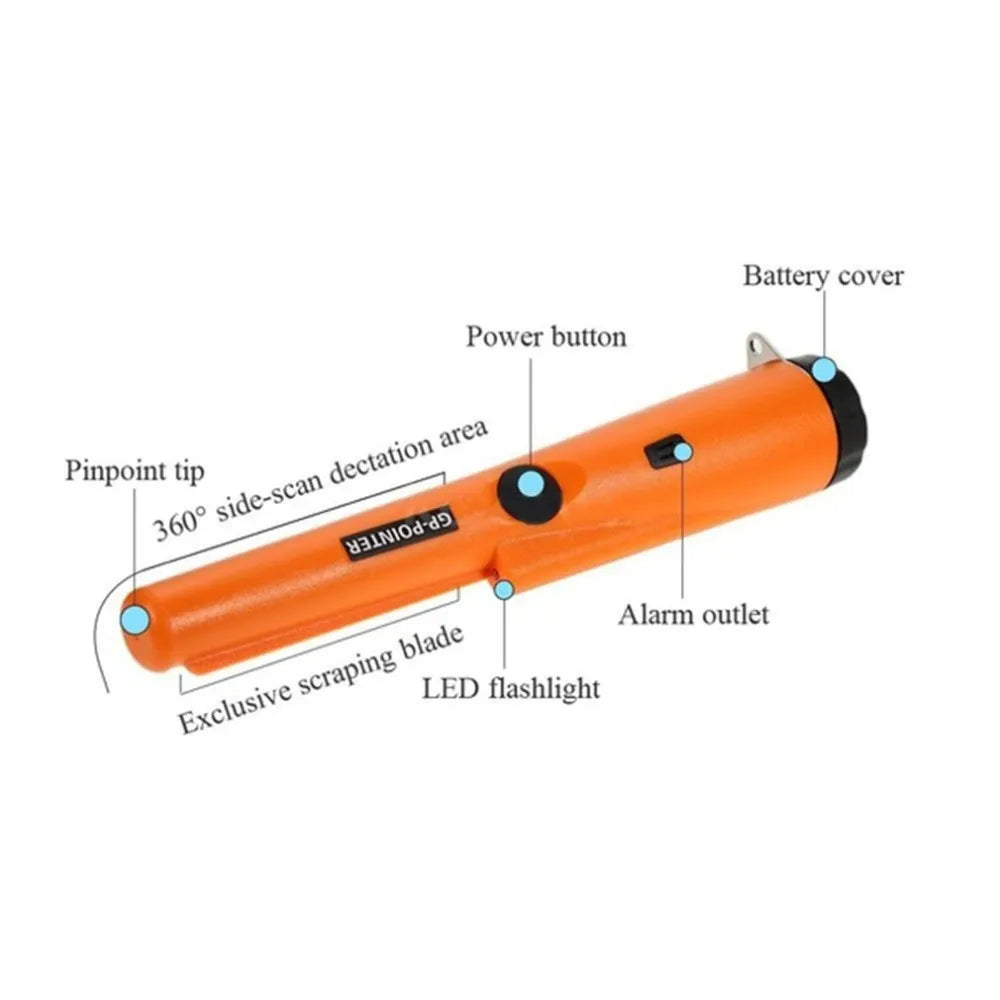 Metal Detector Pinpointer Waterproof Handheld Pin Pointer Wand Golden Treasure Hunting Unearthing Tool Accessories
