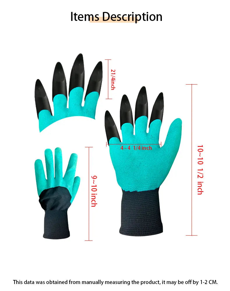 Garden Gloves with Claws Chicken Coop Cleaning for Digging Pruning Poking All in One Gardening Tool Durable Hand Protectors