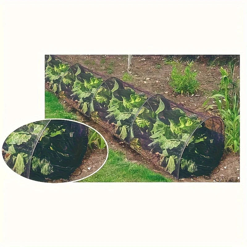 1pc Collapsible Black Mesh Tunnel - UV Protection, Bird & Insect Barrier for Backyard Farms & Greenhouses, Durable Cover for