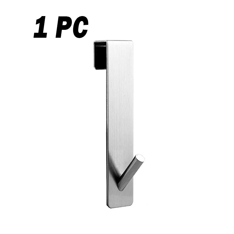 Bathroom Shower Door Back Hook Stainless Steel Over Glass Door Shower Towel Rack S-Shape Bathroom Bathrobe Hanger Holder Hooks