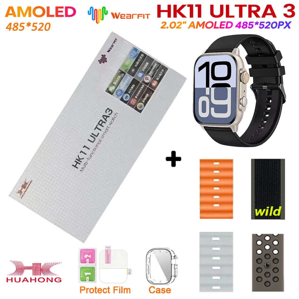 Upgrade Hk11 Ultra 3 Gen2 SmartWatch 4GB ROM AI ROBOT AMOLED Network 49mm G-Sensor ChatGPT NFC Compass GPS 3D Menu Music Watch
