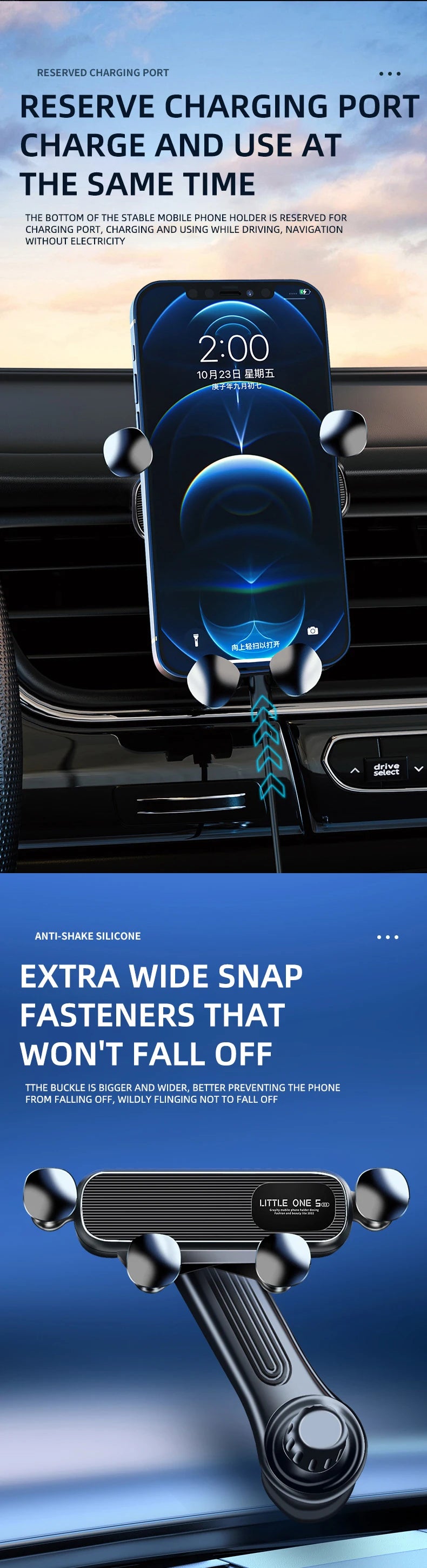 Magnetic Car Phone Holder for 4.7-7 inch Support Mobile Phone Car Air Vent Mount Universal Shockproof GPS Clip Smartphone Stand