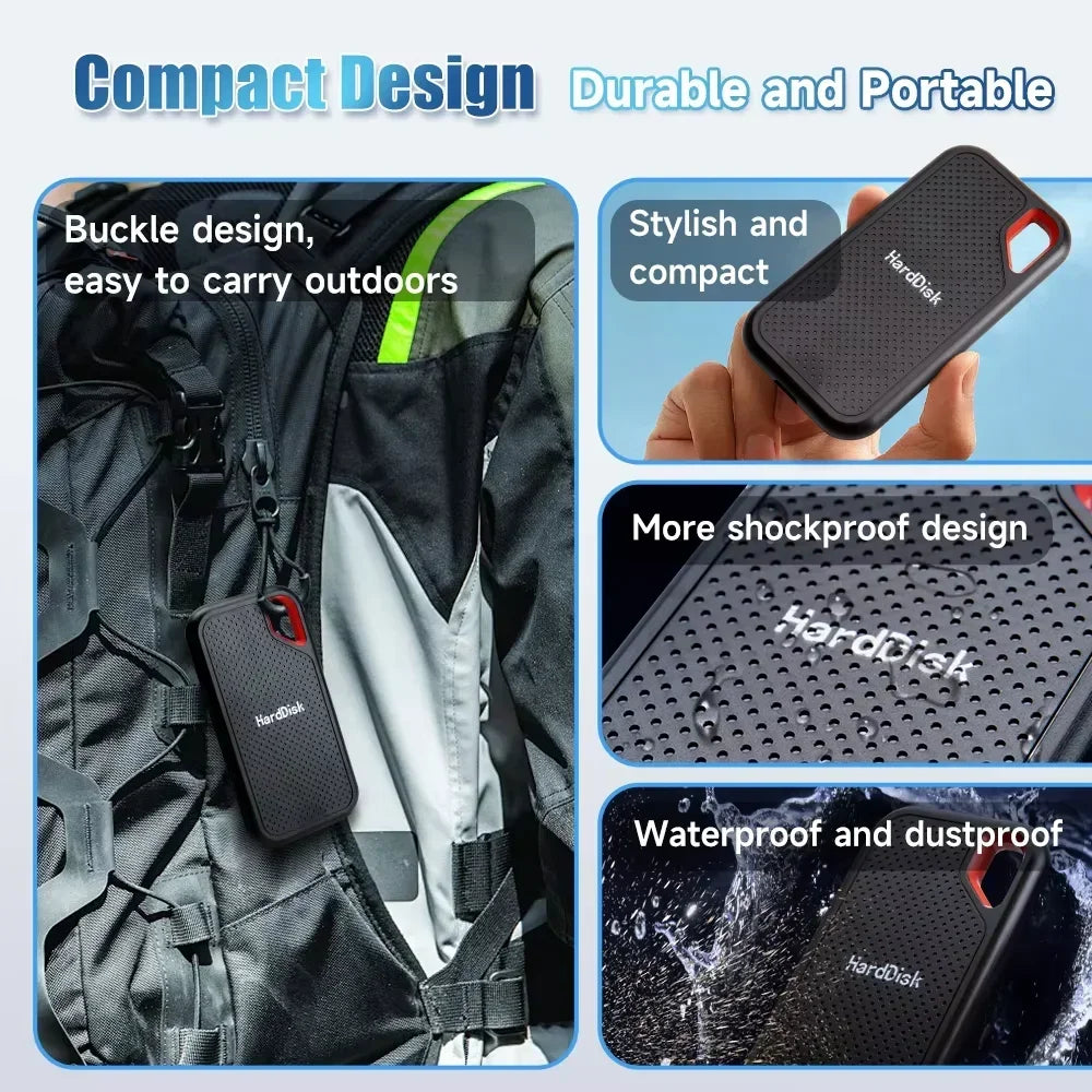 Slim Portable External SSD 128TB Hard Disk High Speed 4TB for Notebook Computer Reliable Storage Devices in 1TB and 16TB Sizes