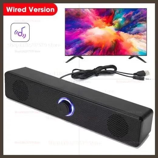 Wired Bluetooth Speaker USB Powered Soundbar Stereo Bass Dual Speaker Home Theater TV PC Laptop Gaming Portable Audio Box