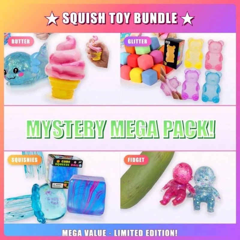 Holiday Squishy Mystery Blind Box, Random Surprise Squeeze Toys, 1Pieces Guaranteed Cute Stress Relief Fidget Toy Set
