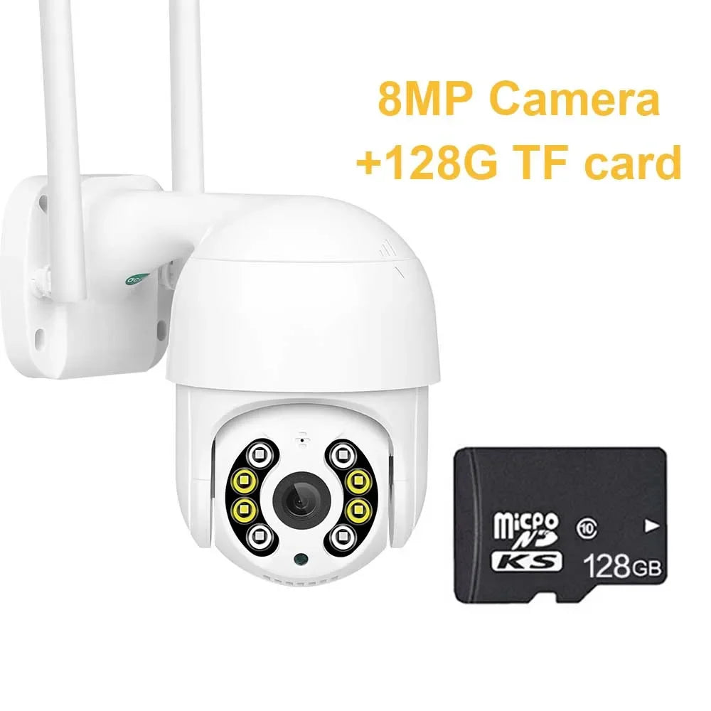 4K 8MP Wireless IP Camera Outdoor Security Wifi PTZ Camera 4MP HD Auto Tracking Video Surveillance CCTV Camera P2P iCsee APP