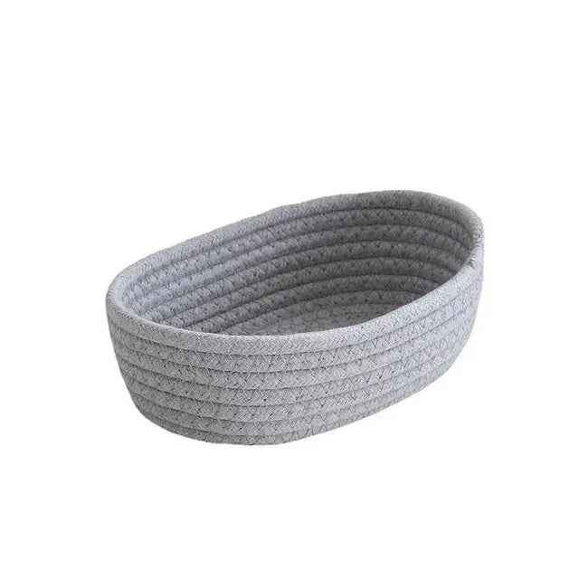 Nordic Cotton Rope Woven Storage Baskets Organize Boxs Desktop Sundries Organize Basket Sundries Key Cosmetics Storage Box