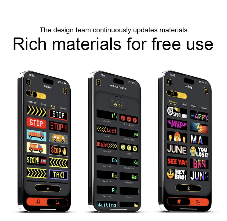 Car Scrolling Advertising Display Programmabl USB APP Control Customizable DIY Bluetooth RGB LED Sign Text Pattern Animation 5V