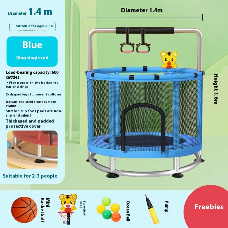 Children's Indoor Trampoline Home Use Jumping Bed 3-10 Years Old Household Trampoline Fun Fitness Exercise for Kids