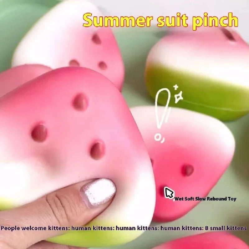 1/3/5pcs Squishy Watermelon Fidget Toy Anti-Stress Slow Rising Fruit Pinch Squeeze Stress Reliever Funny Pressure Reducer Prop