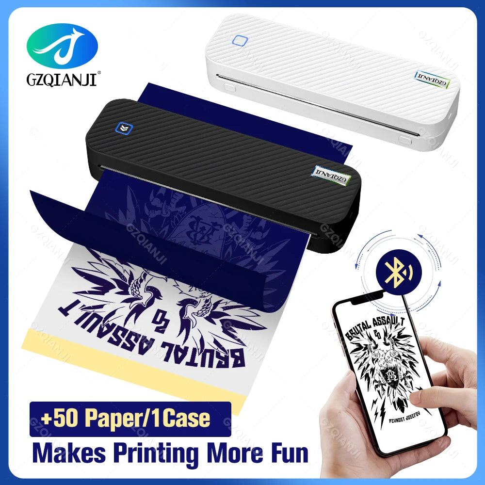 A4 Printer Portable USB Bluetooth Wireless Thermal Tattoo Transfer Maker with Paper Case Support Mobile Smartphone Android Print