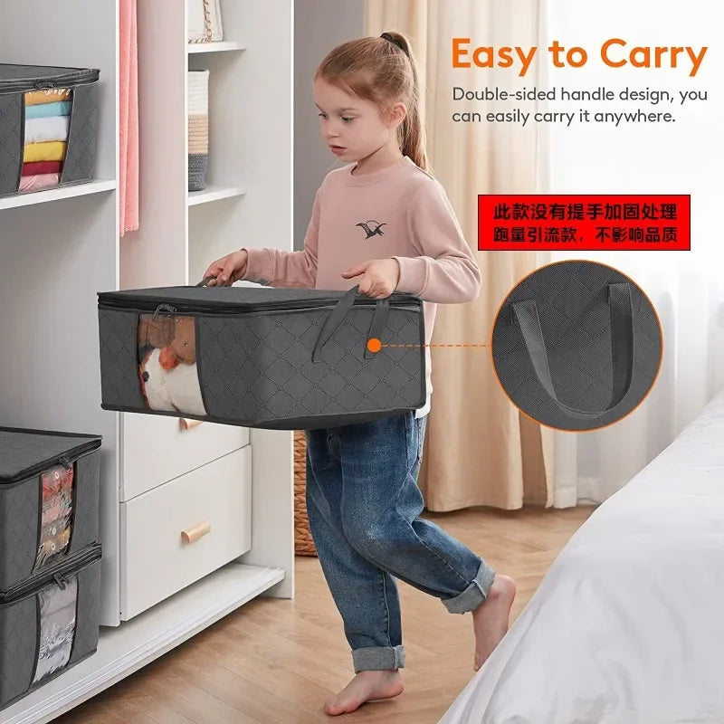 Wardrobe Closet Clothes Organizers Clothing Storage Boxes Bag Storages Blanket Storage Foldable Storages Bin Bedding Storage
