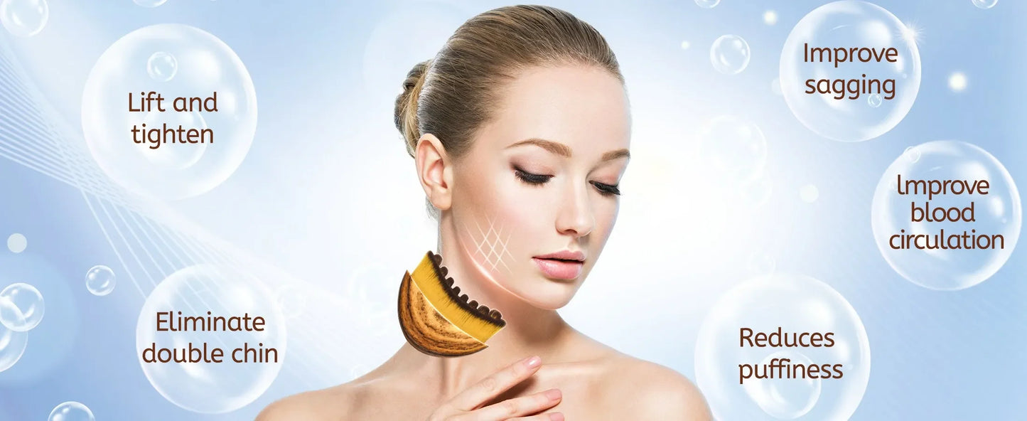 New Lymphatic Contour Face Brush for Lymphatic Drainage Massage Ergonomically Designed to Fit Skin Precisely