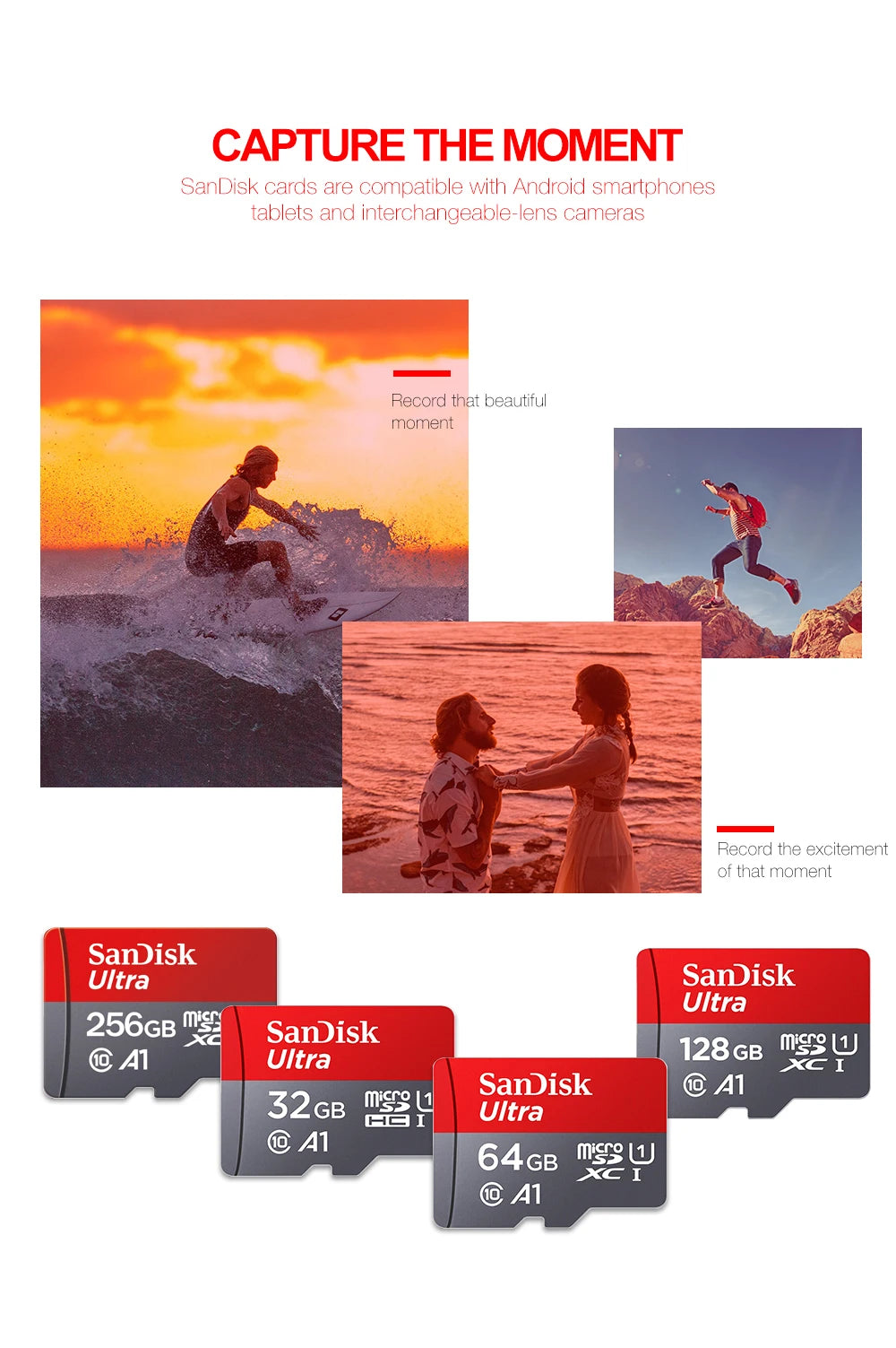 100% Original SanDisk Micro tf SD Card Class 10 TF Card 32GB 64GB 128GB Memory Card for Phone Tablet Flash Card