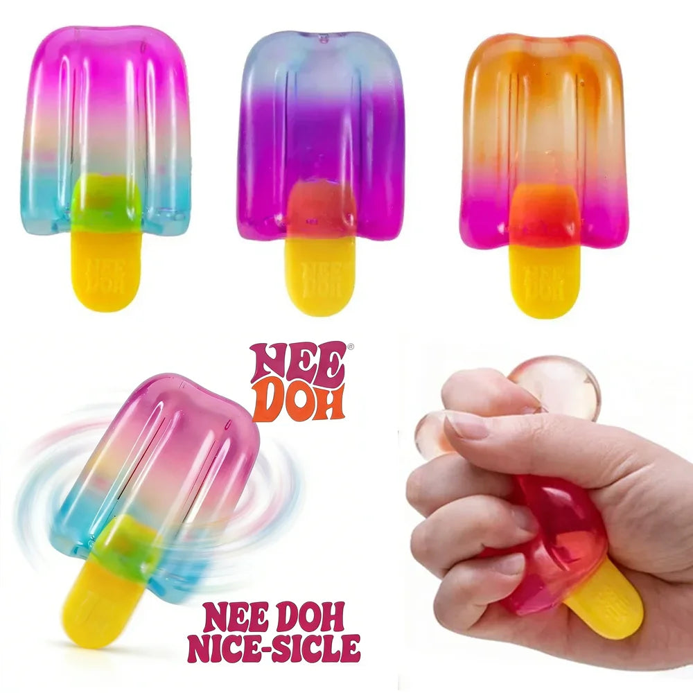 NeeDoh Jellyfish Ice Pop Cube Squishy Toy Stress Relief Toys Cute Healing Squishy Sensory Toys