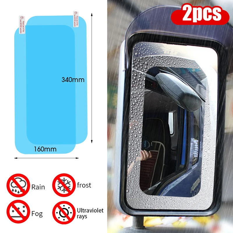 Car Truck Rearview Mirror Rainproof Film Window Glass Anti-fog Waterproof Stickers Rainy Day Safe Driving Rain Proof Films