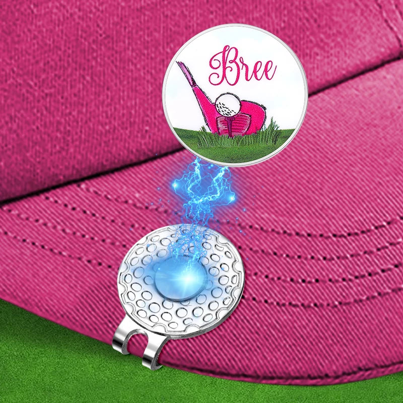 Magnetic Golf Ball Marker Hat Clips Funny Cartoon Print Accessories for Golf Cap Metal Decorative Jewelry Gift for Golf Lover