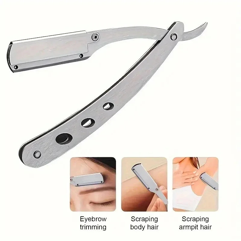 Shaving Razor Face Manual Shaves Blades Foldable Straight  Safety Razor Men Stainless Steel Care Body Face Hair Removal Knife