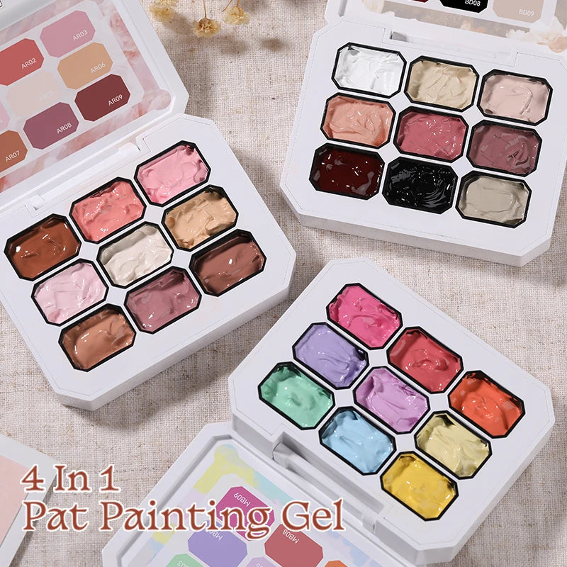 UR SUGAR 9 Colors Pat Painting Gel Nail 4 In 1 Semi Permanent Soak Off UV LED Nails Used For Gradient Stamping Pattern