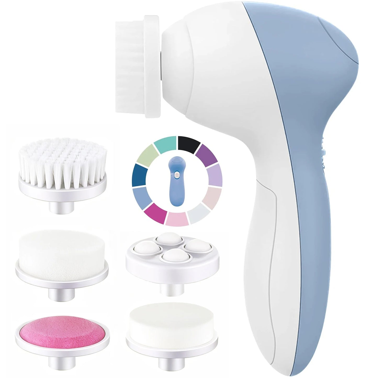 Electric 5-in-1 Facial Cleansing Brush, Multi-functional Rotating Massage Pore Cleansing Beauty Device Pore Cleaner
