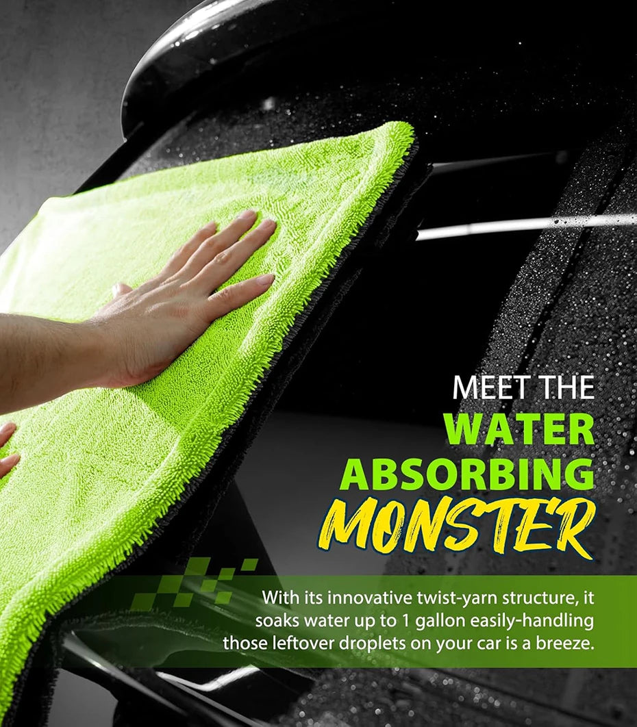 1400GSM Ultra-Thick Drying Towel for Car/Motorcycle Oversized 60x120cm Cleaning Cloth Soft High Absorbent Car Detailing Towel