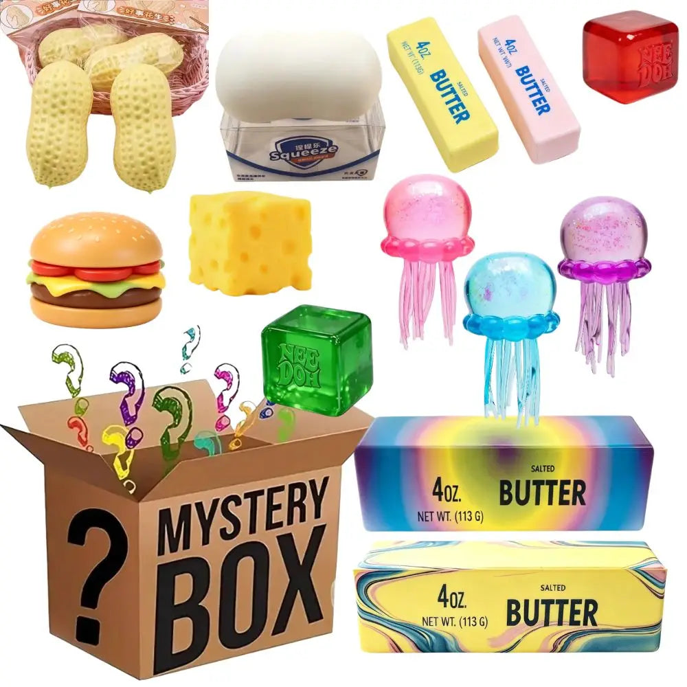Hot Blind Box Mystery Kawaii Cat Paw Mochi Squishy, Simulated Food Fidget Toy, Cute Squeeze Foot Toy Antistress Stress-Relief