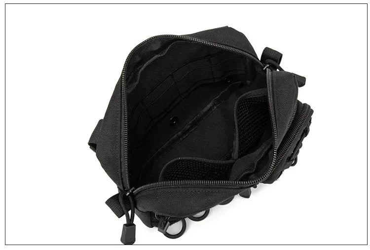 Tactical Molle Horizontal Admin Pouch with Front Drawstring Pocket EMT Pouch EDC Utility Orgaznier Bag Hunting Fanny Pack
