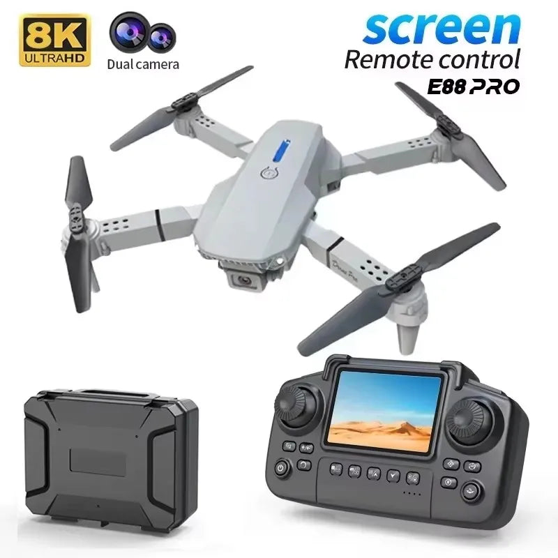 Kid Professional E88 Air Screen Control Drone Wide RC Dron HD 4K Camera Foldable Helicopter Aircraft Quadcopter Drone Gift Toys
