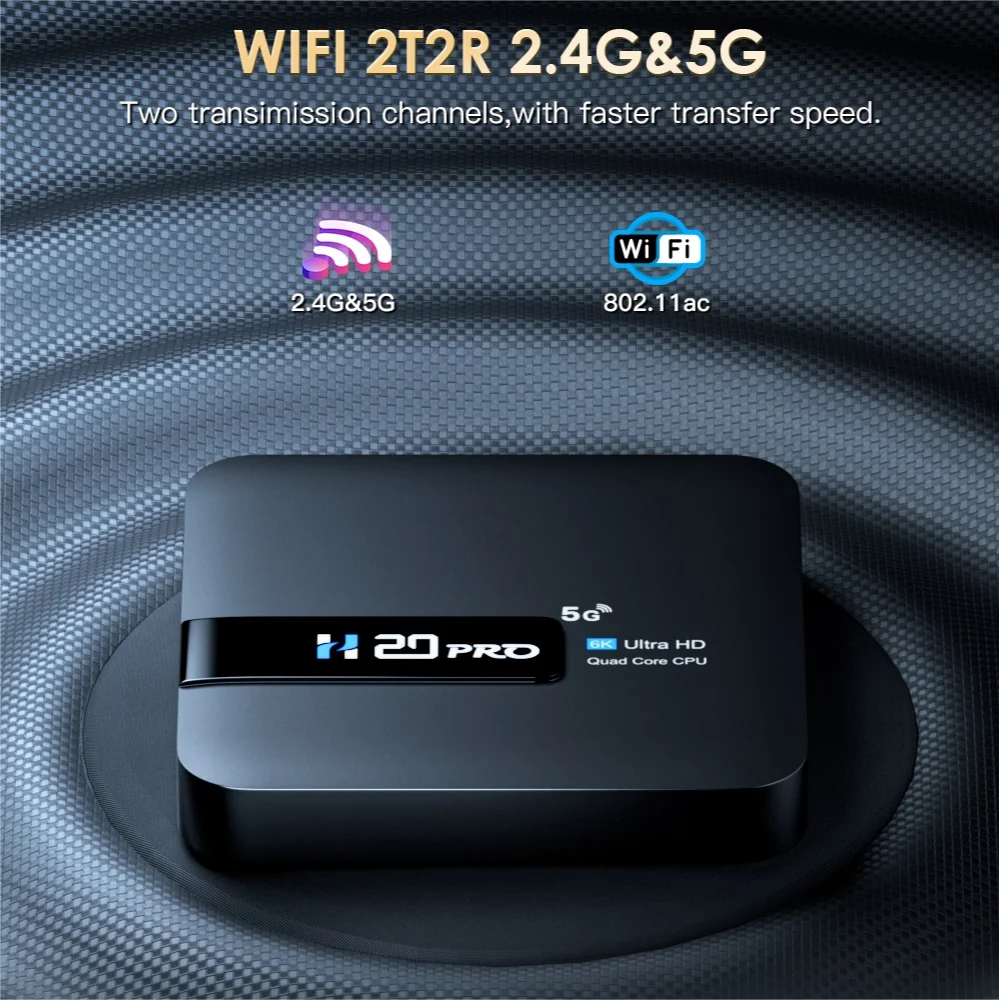 TOPSION H20PRO Smart TV Box Android 14.0 With Voice Assistant 2.4&5G Wifi 4K 6K HD Video 1080P Media Player Set Top Box