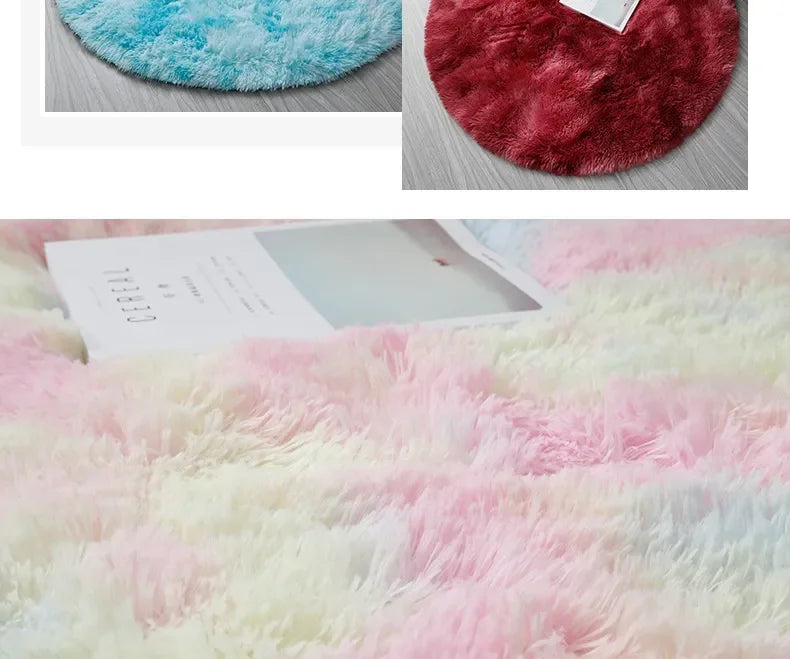 Super Soft Plush Round Rug Mat Fluffy White Carpets For Living Room Home Decor Bedroom Kid Room Decoration Salon Thick Pile